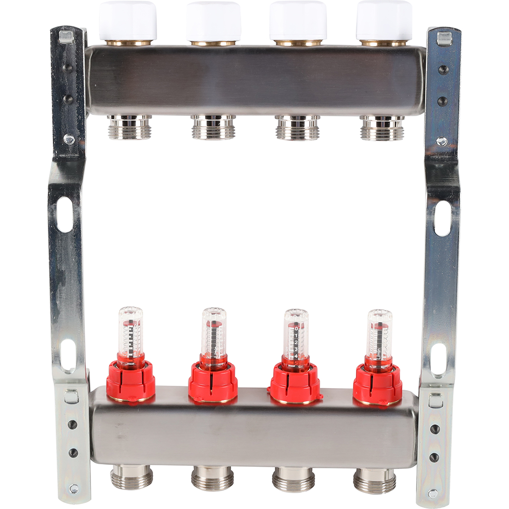 Коллектор из нержавеющей стали с расходомерами ROMMER (RMS-1200)