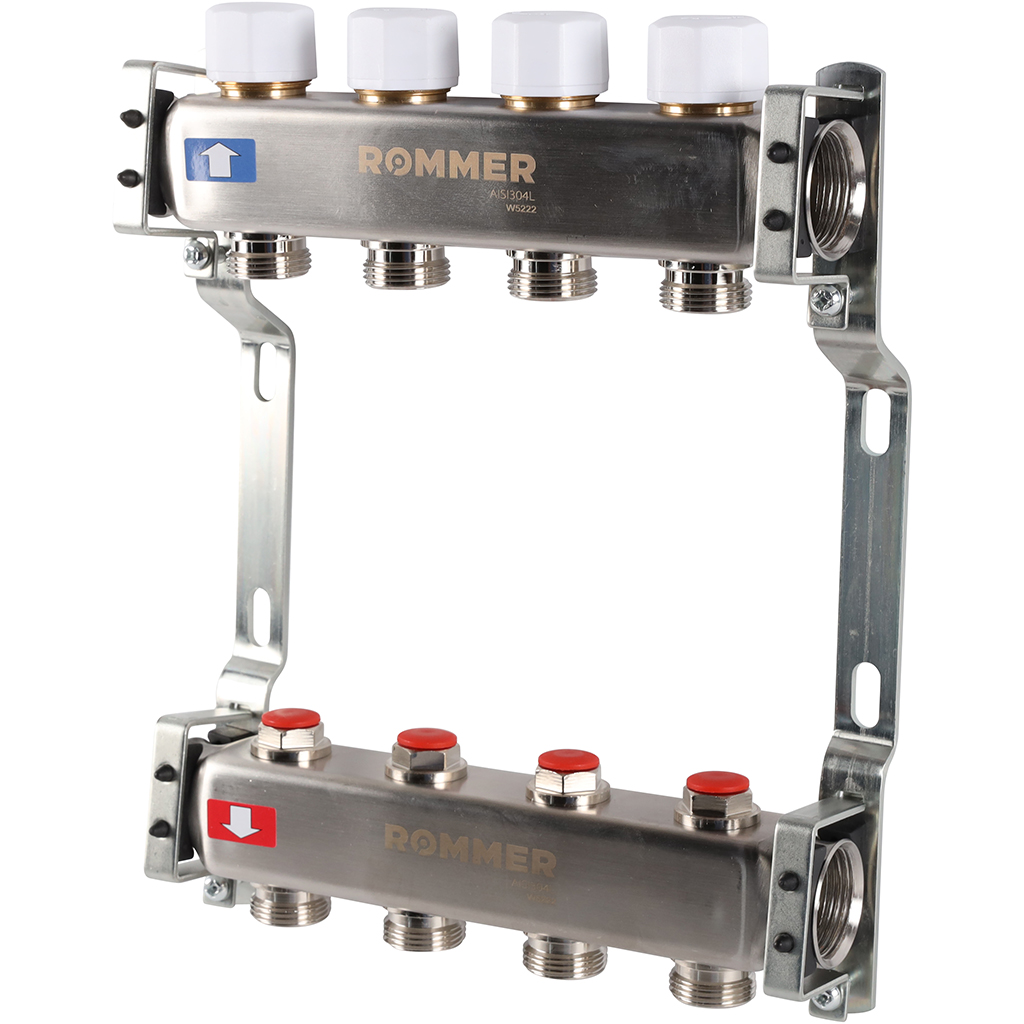 Коллектор из нержавеющей стали без расходомеров ROMMER (RMS-3200)