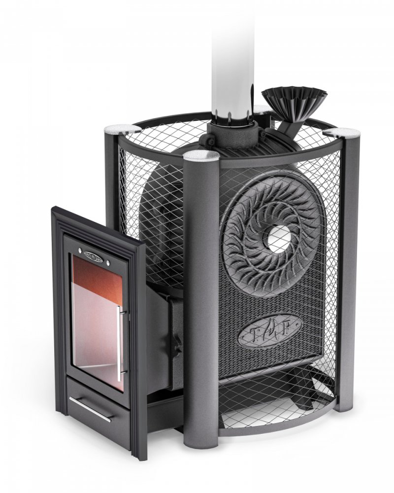 Печь банная Термофор (TMF) Чёрная Жемчужина (каменка из чугуна)