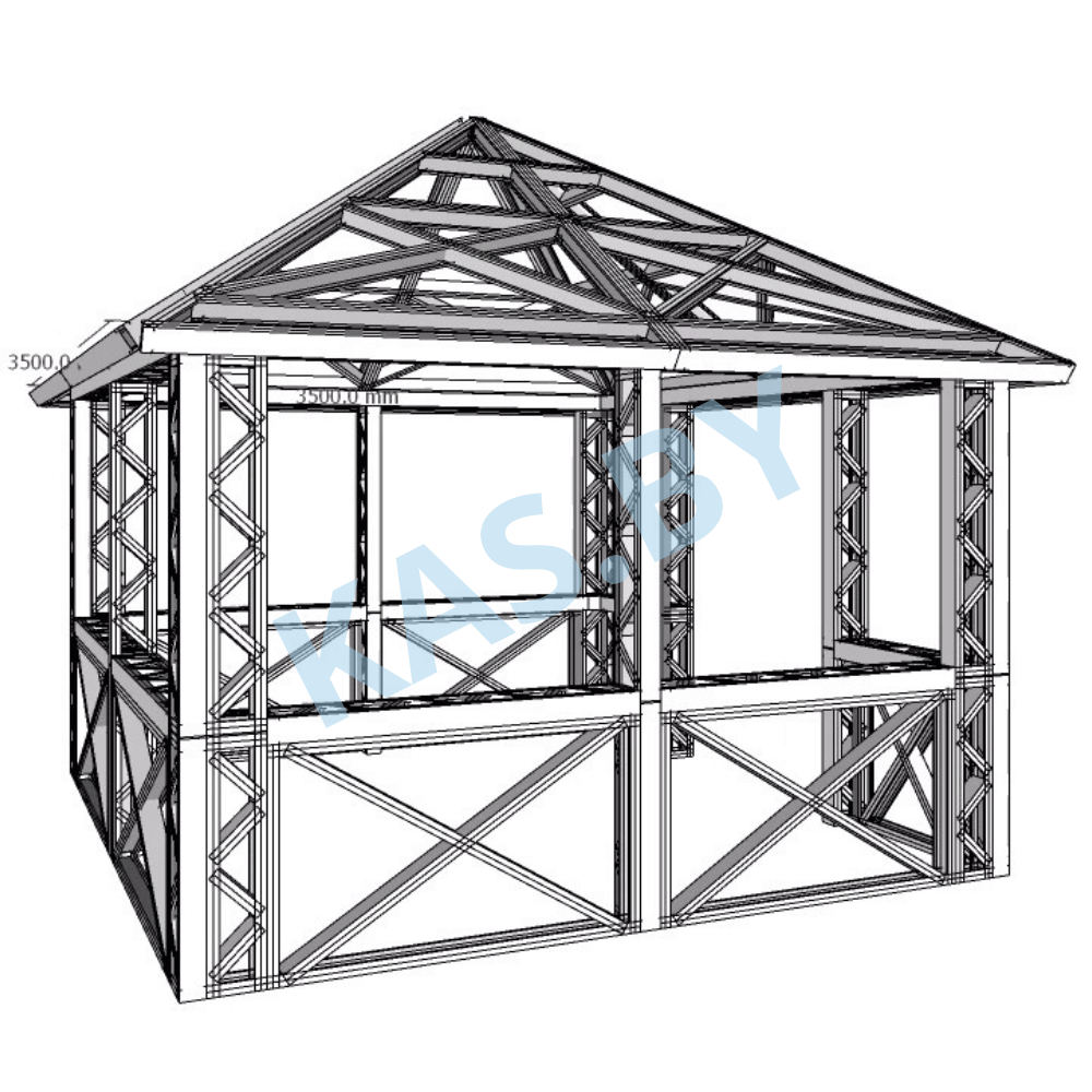 Каркас беседки из ЛСТК 3,5 х 3,5 м