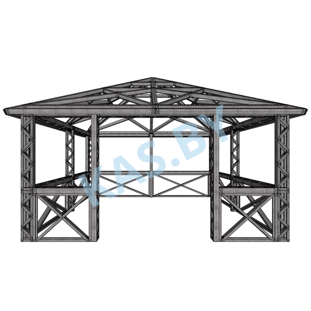Каркас беседки из ЛСТК 4,5 х 4,5 м