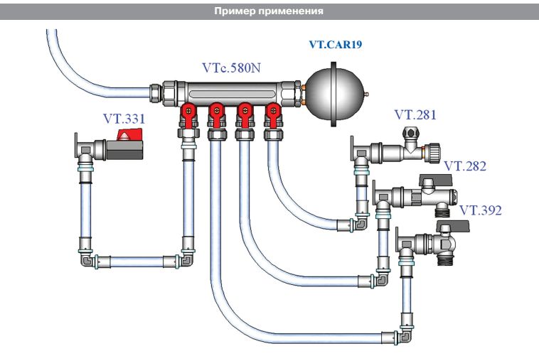 Квартирный гаситель гидроударов Valtec (VT.CAR19.I.04001)