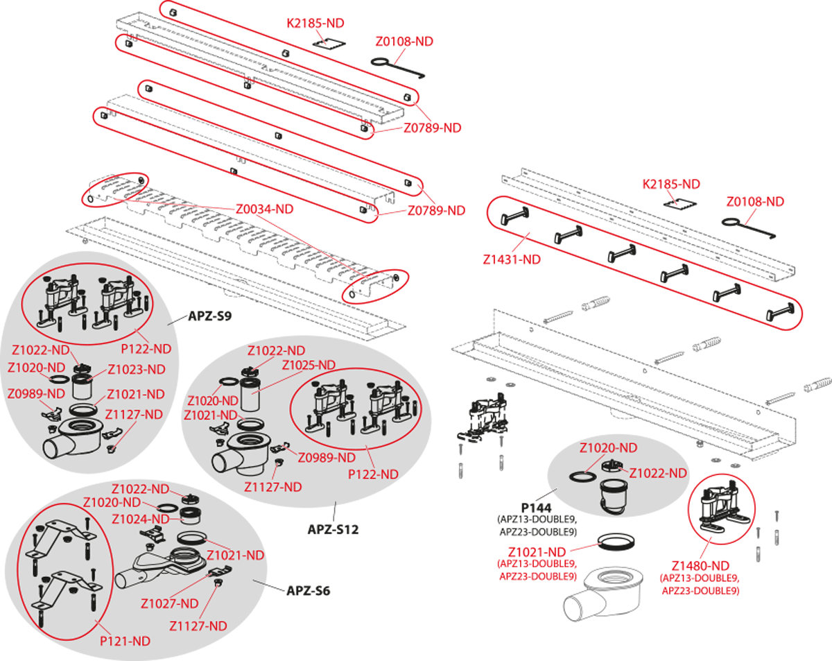 Водоотводящий желоб AlcaPlast APZ13-DOUBLE9 650