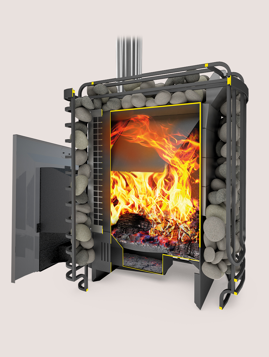 Печь банная Теплодар Сибирский утёс-20 ЛП Профи Панорама