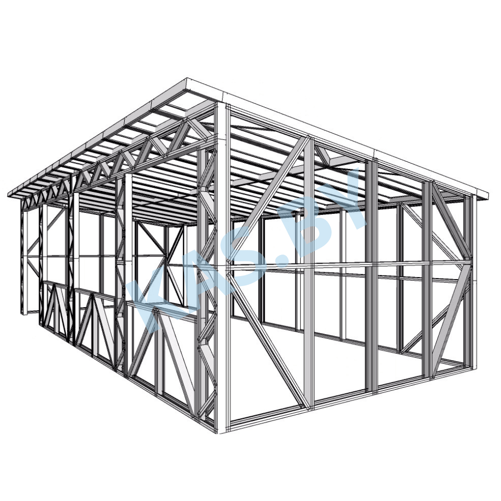 Каркас беседки из ЛСТК 4 х 8 м