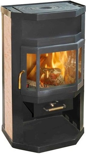 Печь-камин МЕТА-БЕЛ “ОКА С ПЛИТОЙ” АОТ-6,0