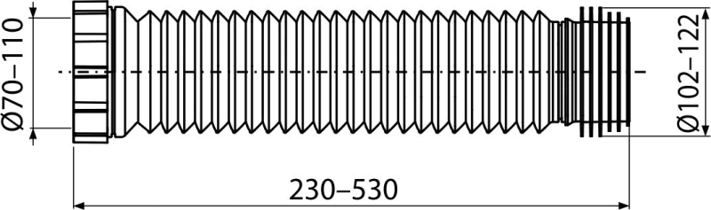 Гибкая подводка для выпуска унитаза AlcaPlast A97SN