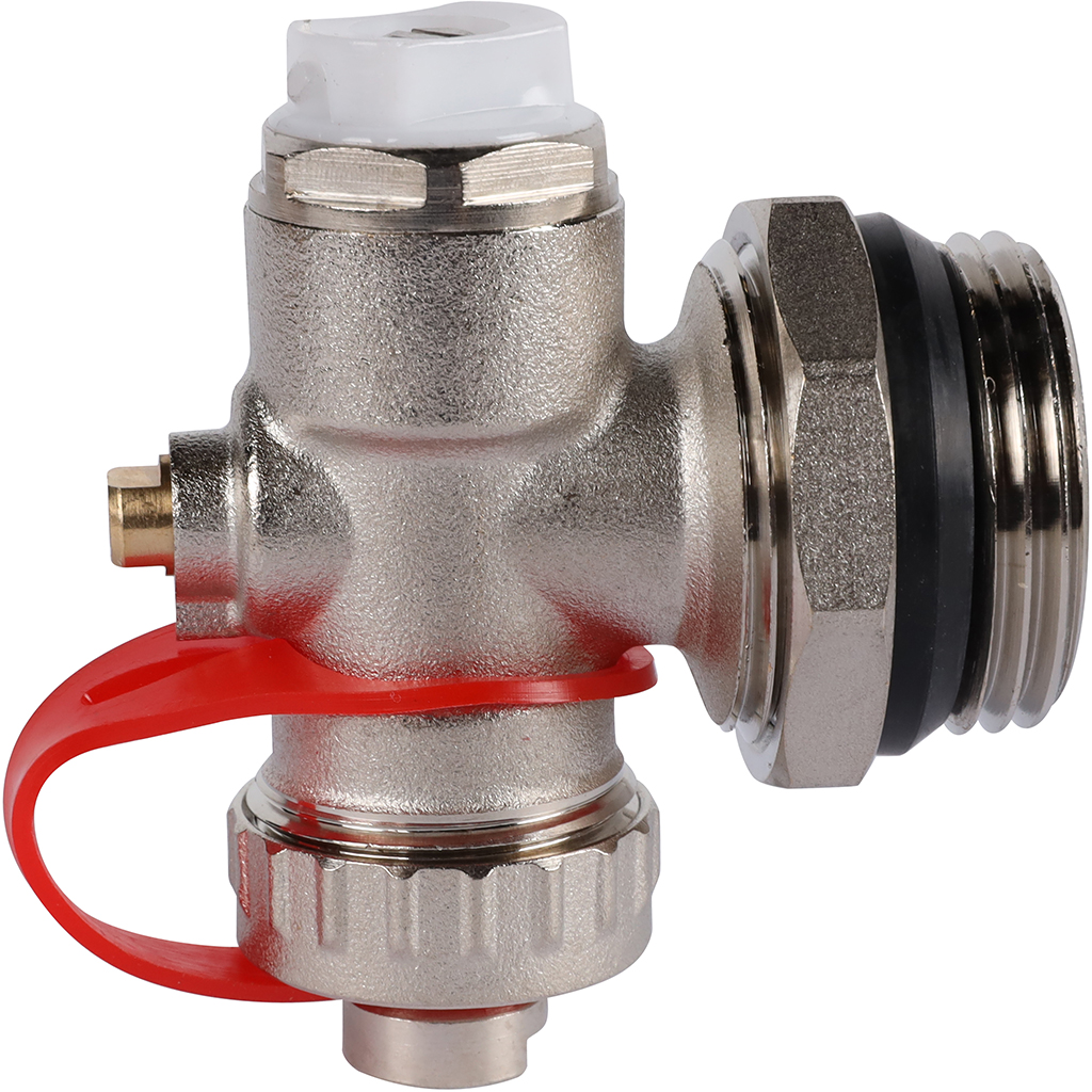 Регулируемый концевой фитинг с дренажным вентилем, ручной воздухоотводчик 1" ROMMER (RMS-1001-020001)