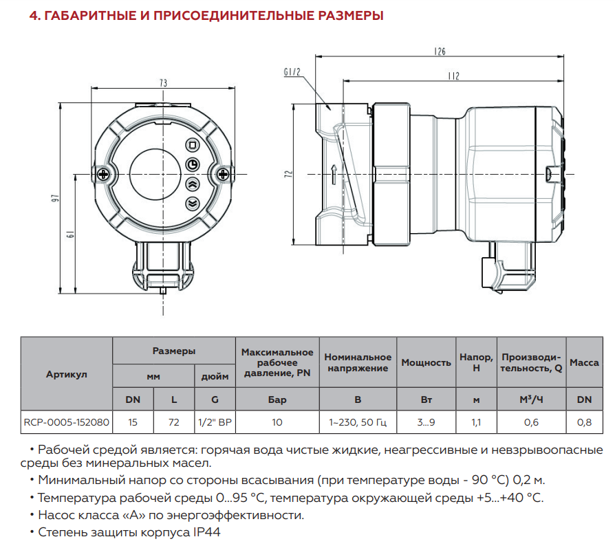 Насос циркуляционный для ГВС с таймером ROMMER (RCP-0005-152080)