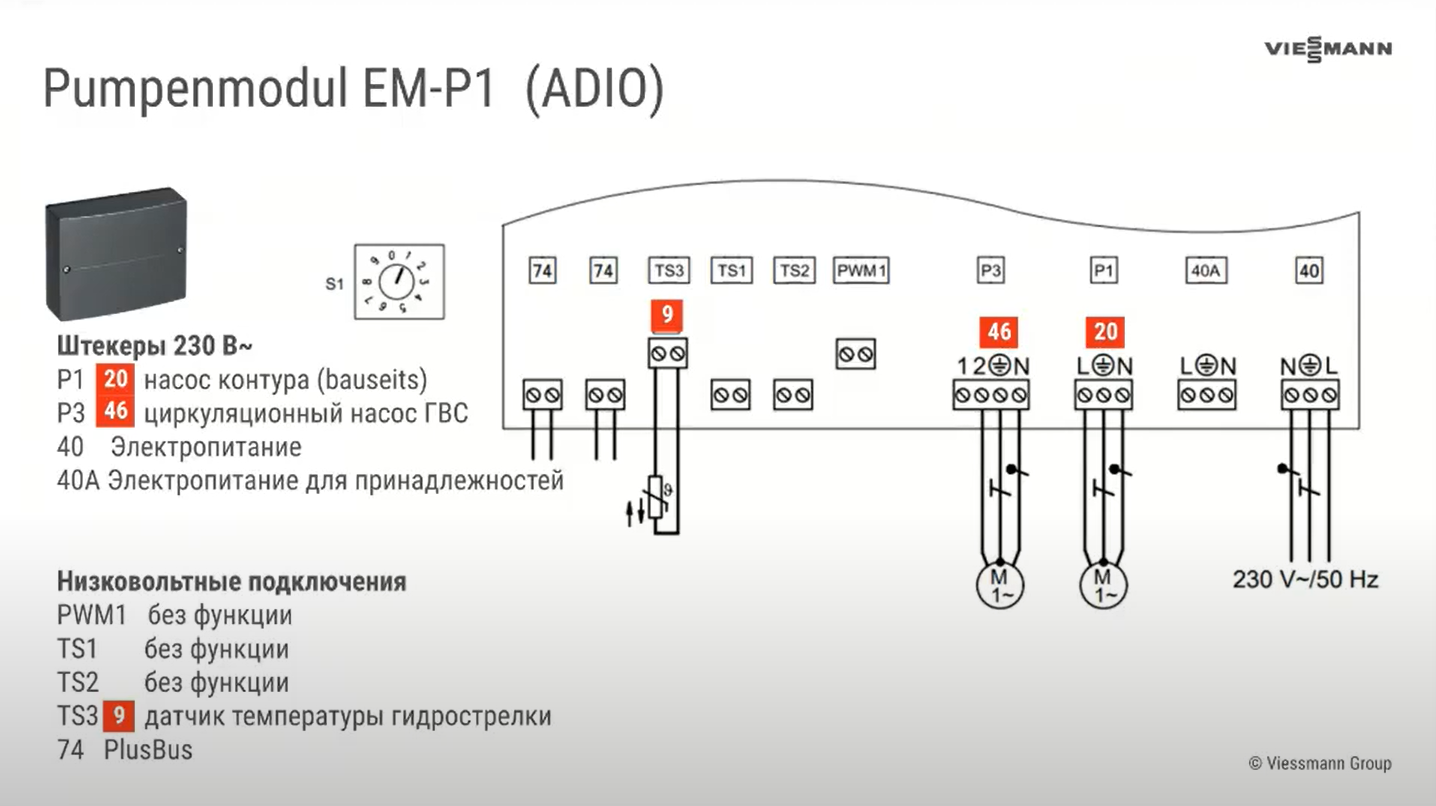 Модуль управления насосом Viessmann EM-P1 (PlusBus)