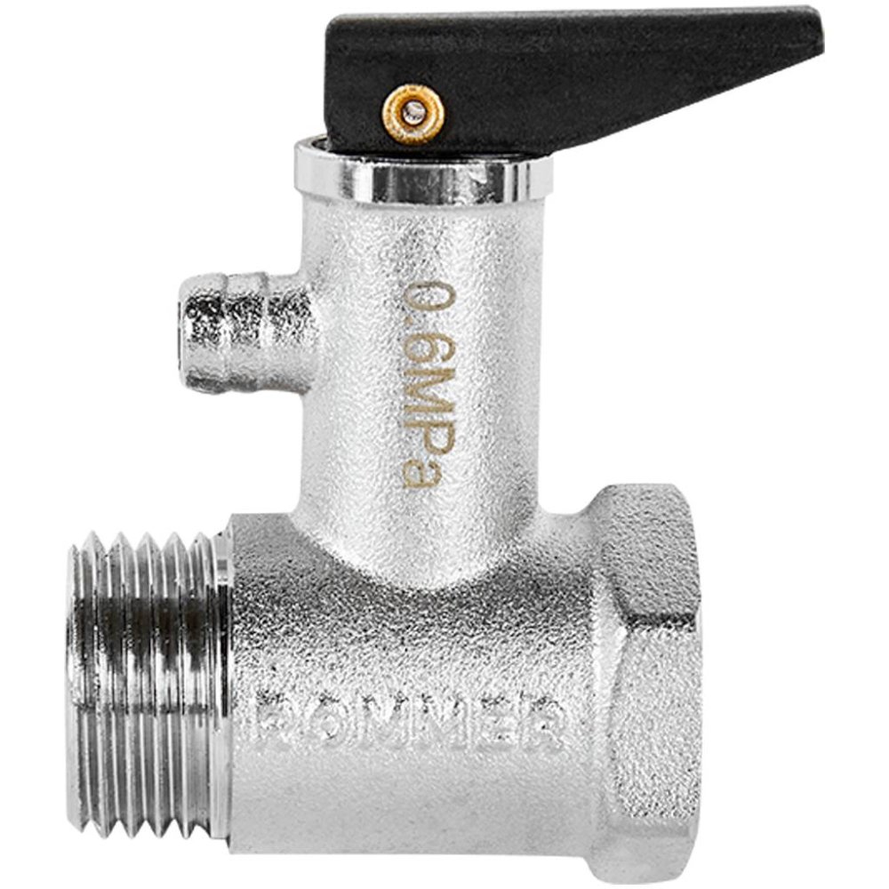 Предохранительный клапан ROMMER RVS-1007-006015 для водонагревателя 6 бар 1/2