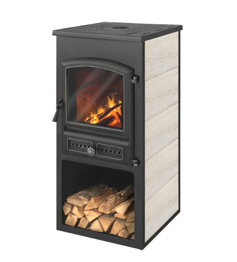 Камин ЭТНА (БКД) с плитой "Бежевый" Ø115мм