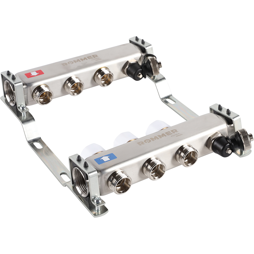 Коллектор из нержавеющей стали без расходомеров ROMMER (RMS-3201)