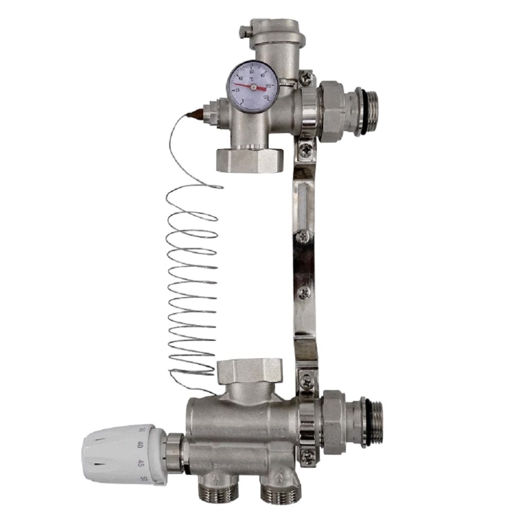 Насосно-смесительный узел ROMMER RDG-0120-009000 с термостатической головкой с выносным датчиком , без насоса