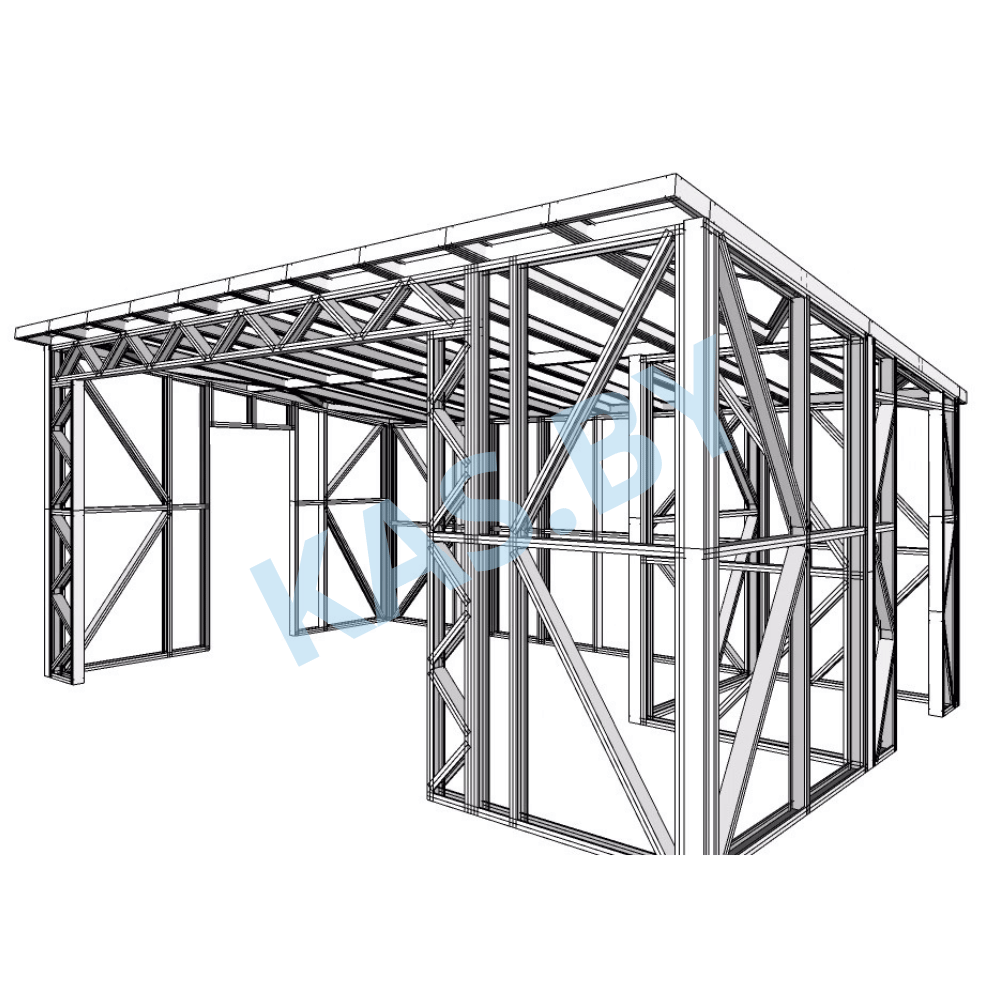 Каркас беседки из ЛСТК 3,9 х 5,9 м
