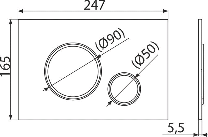Кнопка управления для скрытых систем инсталляции, белый/хром-глянец Alcaplast M770 THIN