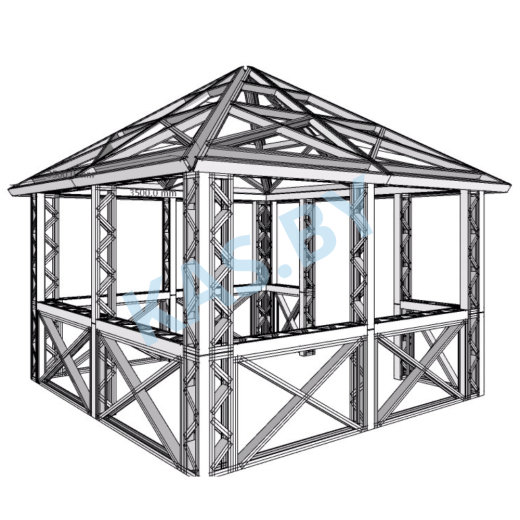 Каркас беседки из ЛСТК 3,5 х 3,5 м