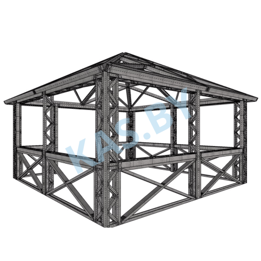 Каркас беседки из ЛСТК 4,5 х 4,5 м