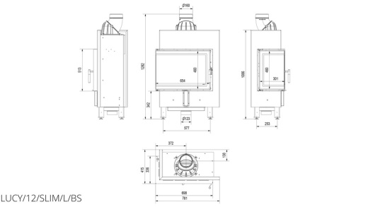 Топка Kratki Lucy 12 L/BS Slim