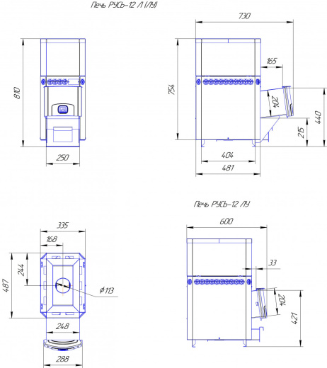 Печь банная Теплодар Русь-12 ЛУ