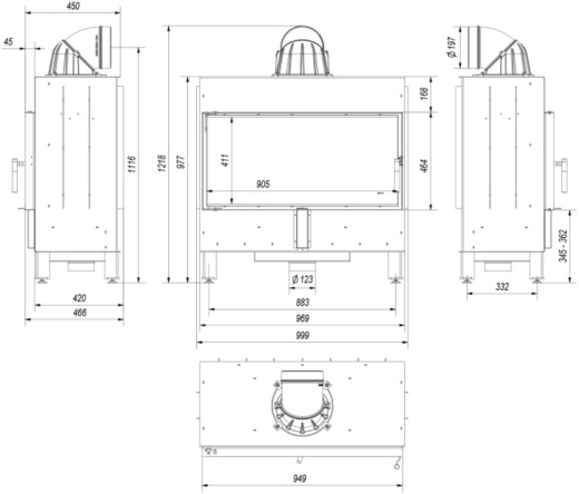 Топка Kratki Lucy 16 кВт