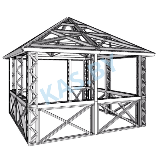 Каркас беседки из ЛСТК 3,5 х 3,5 м