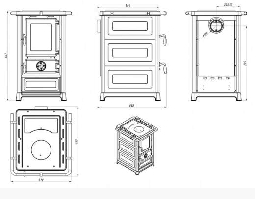 Печь-камин MBS Olymp Plus кремовая