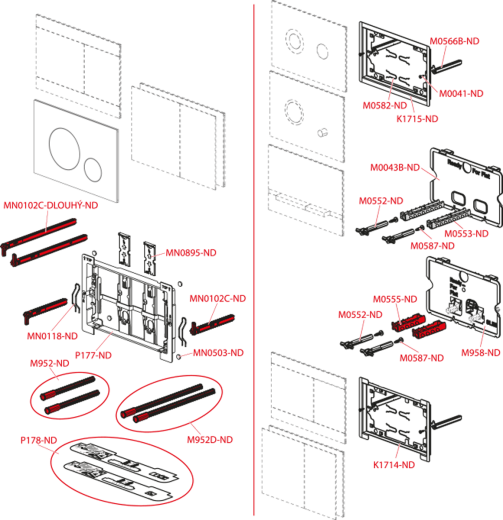 Кнопка управления для скрытых систем инсталляции, alunox-мат Alcaplast FUN FLAT