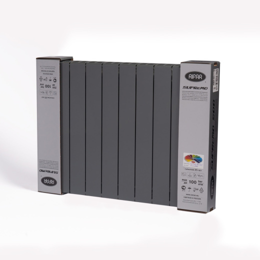 Радиатор отопления Rifar SUPReMO 500 (12 секций) Титан (RAL 7012 серый)