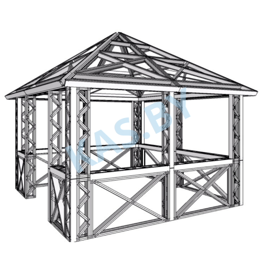 Каркас беседки из ЛСТК 3,5 х 3,5 м