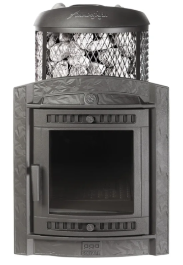 Печь банная ProMetall Атмосфера L с комбинированной облицовкой "ОКАМЕНЕВШЕЕ ДЕРЕВО"