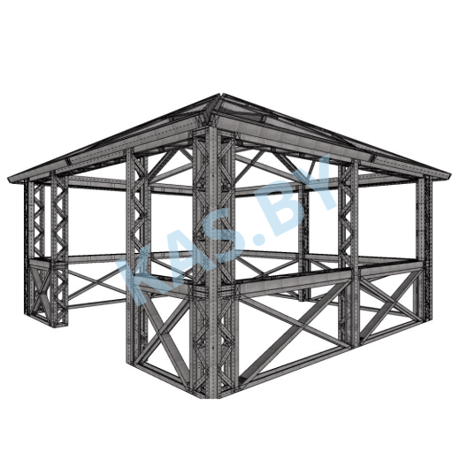 Каркас беседки из ЛСТК 4,5 х 4,5 м