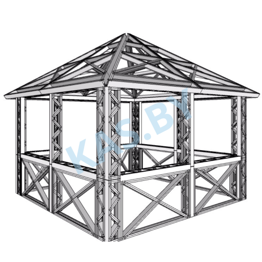 Каркас беседки из ЛСТК 3,5 х 3,5 м